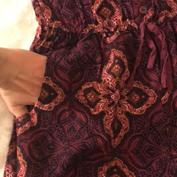 Orange Purple Burgundy Maroon Printed Off the Shoulder Cropped Romper Jumpsuit🧡 - Picture 5 of 11